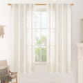 60 Inch Length Window Linen Curtains, Light Filtering Sheer Panels | Semi Sheer by LAMIT