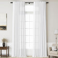 White Linen Curtains 2 Panels Set by Nanspring