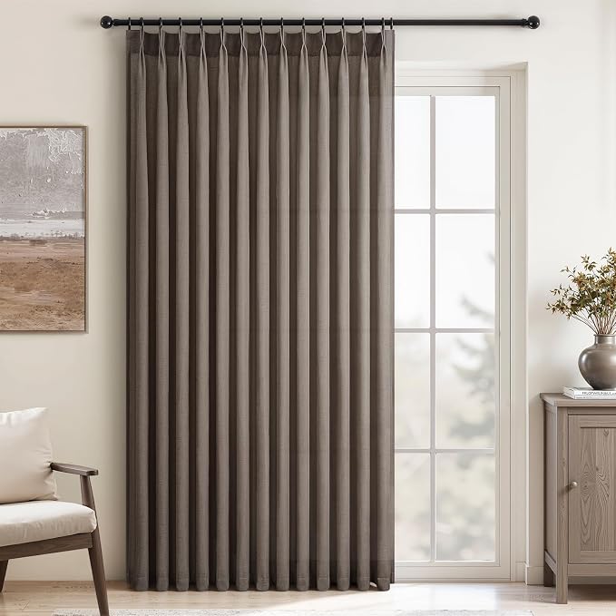 Topfinel 108 Inch Curtains 1 Panels Set, One Packs Pinch Pleat Back Tab Dark by Topfinel