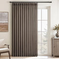 Topfinel 105 Inches Long Pinch Pleated Semi Sheer Curtains, Dark Flax Blended by Topfinel