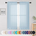 Sheer Curtains 63 inch Length 2 Panels Set, Light Weight Soft Solid Fimly Sheer by OWENIE