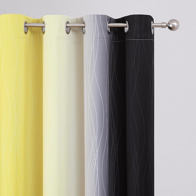 Black and Yellow Ombre Blackout Curtains 45 Inches Long | Room Darkening - Image 4
