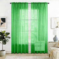 SpaceDresser Check Sheer Curtains 96 Inches 2 Panels Set, Rod Pocket Plaid by SpaceDresser