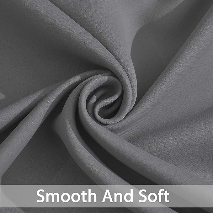 Yakamok Grey Room Darkening Curtains 42x72 inch Gray Grommet-Living Room | 2 - Image 5