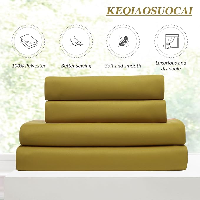 Yellow Pinch Pleated Curtains 63 Inch Length 2 Panels Set Noise Cancelling - Image 5