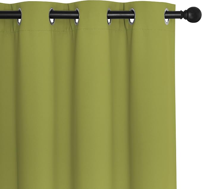 NICETOWN Fresh Green Blackout Curtains 84 inch Length, Grommet Top Room - Image 7