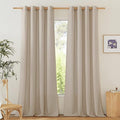 NICETOWN Linen Flax Semi Sheer Curtains 92" Length, Grommet Window Treatments by NICETOWN