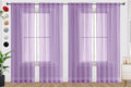 SpaceDresser Lavender Sheer Curtains 4 Panels Rod Pocket Semi-Sheer Curtain 54 by SpaceDresser