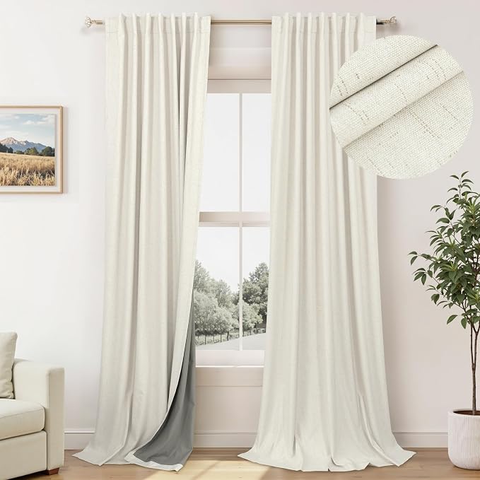 Pitalk Black Out Curtains for Living Room Boho Home Decoration Thermal by Pitalk