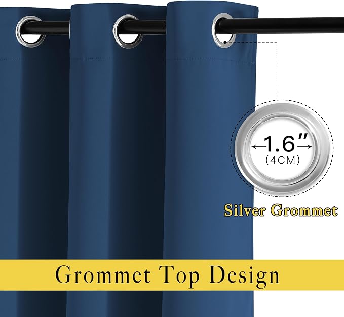 NICETOWN Room Darkening Curtains 84 inch Length 2 Panels, Thermal Insulated - Image 2