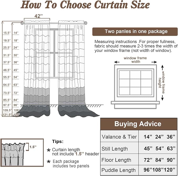 Chyhomenyc Sheer Ivory Curtains 90 inches Long 2 Panels, Light Filtering Soft - Image 6