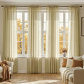 MIULEE Gold Sheer Curtains 90 Inches Long 4 Panels 42 x 90 Inches | Light by MIULEE