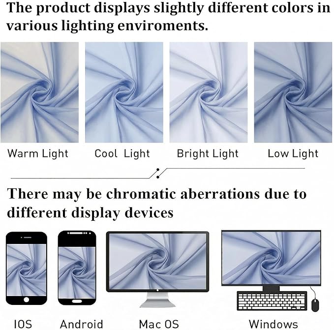 Denim Blue Sheer Curtains 84 Inches Long 2 Panels, Light Filtering Bedroom - Image 7