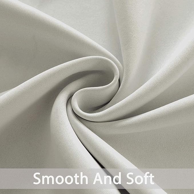 Yakamok Room Darkening Curtains 70x84 inch Length Light Beige-Living Room | 2 - Image 4