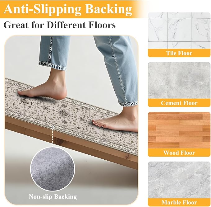 HEBE Indoor Door Mat 2'x3', Washable Welcome Mat - Image 3