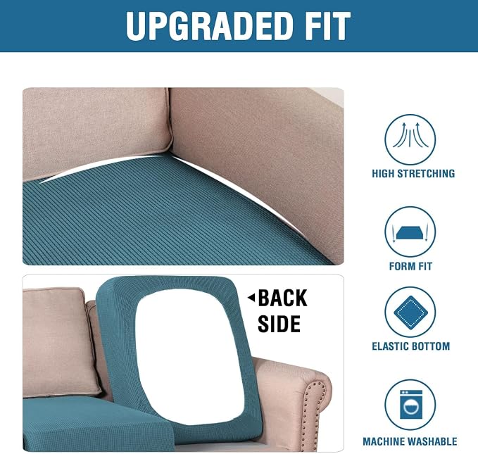 H.VERSAILTEX Super Stretch Individual Seat Sofa Covers Couch Slipcover Sets - Image 7