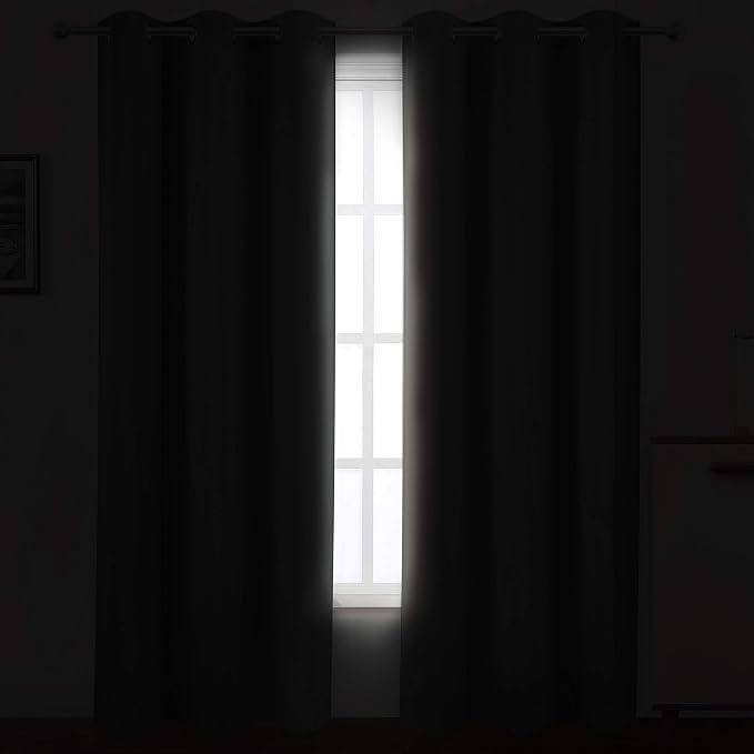 Grey Thermal Blackout Curtains/42 x 84 Inch/Set of 2 Panels Room Darkening - Image 3