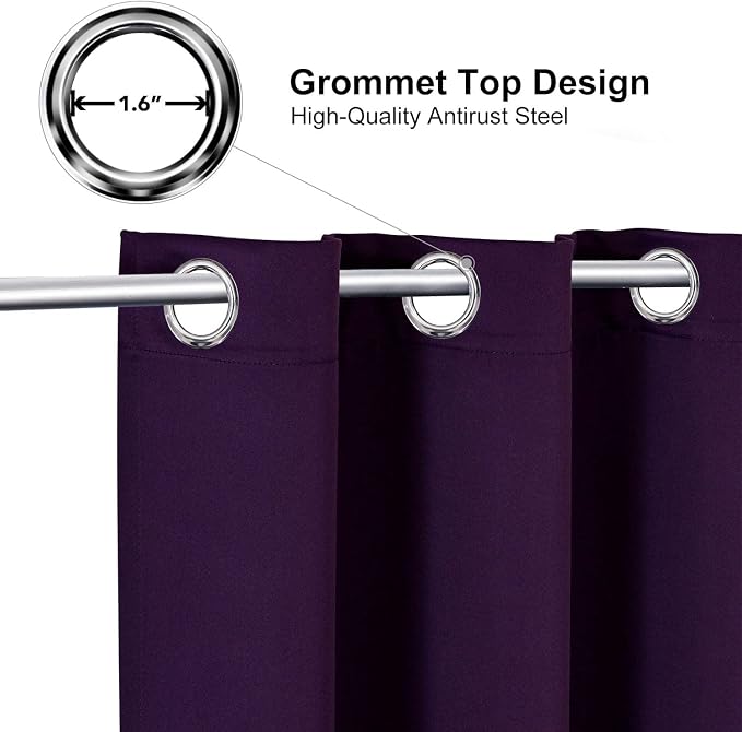 ChrisDowa Blackout Curtains for Bedroom and Living Room 54 Inches Long | 2 - Image 2