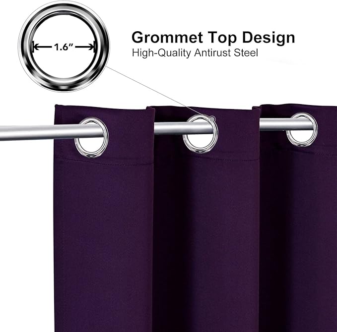 ChrisDowa Blackout Curtains for Bedroom and Living Room 108 Inches Long | 2 - Image 2
