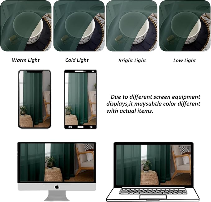 Chyhomenyc Sheer Valances for Windows 2 Pack, Small Window Curtains for Living - Image 4