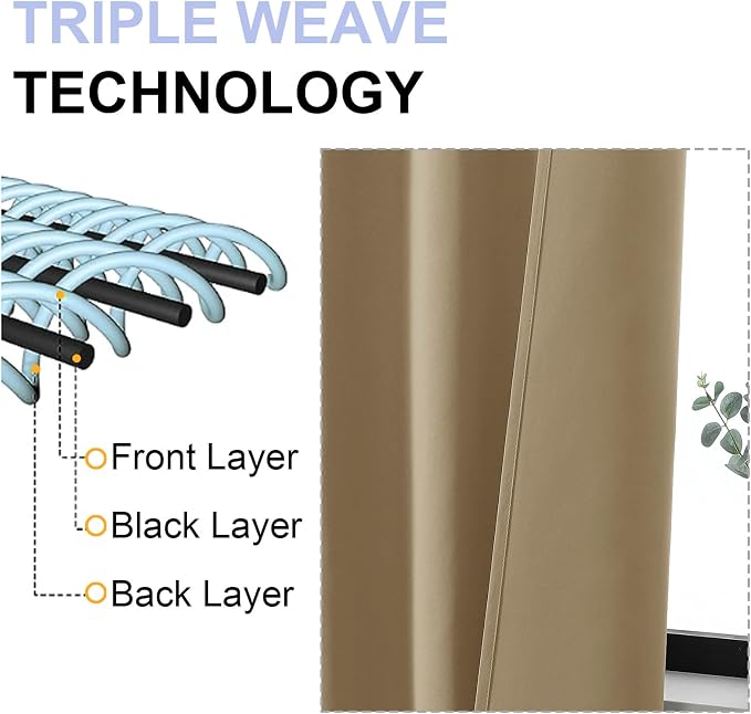 Simplebrand Taupe Blackout Curtains - Image 5