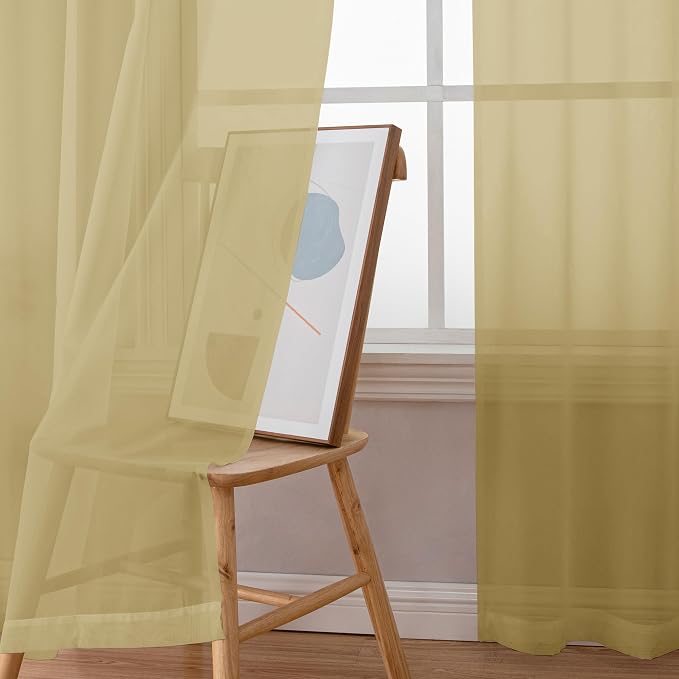 Simplebrand Gold Sheer Valances 14 Inches Long - Image 4