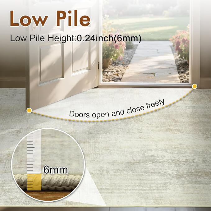 4x6 Ft Area Rugs for Living Room, Soft Non-Slip Washable Rugs Modern Abstract - Image 7