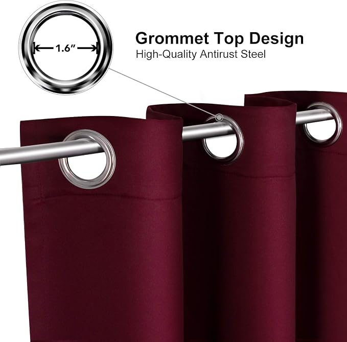 ChrisDowa Blackout Curtains for Bedroom and Living Room 63 Inches Long | 2 - Image 2