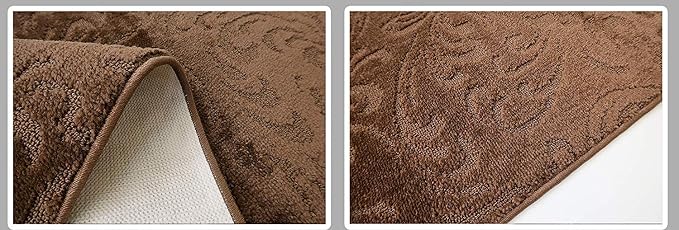 10 FT Long Non-Slip Washable Brown Carpet Runner Rug - Image 5