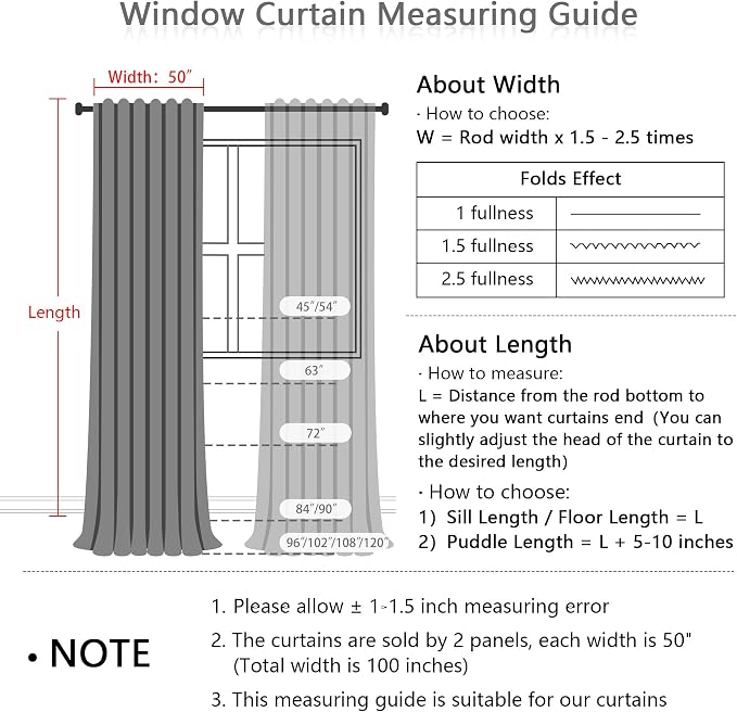 MYSKY HOME Extra Long Linen Curtains - Image 3
