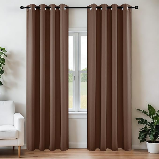Joydeco Blackout Curtains 95 Inch Length 2 Panels Set, Thermal Insulated Long by JOYDECO