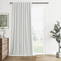 White 100% Blackout Linen Curtains 60 Inch Wide by 96 Inch by Guken