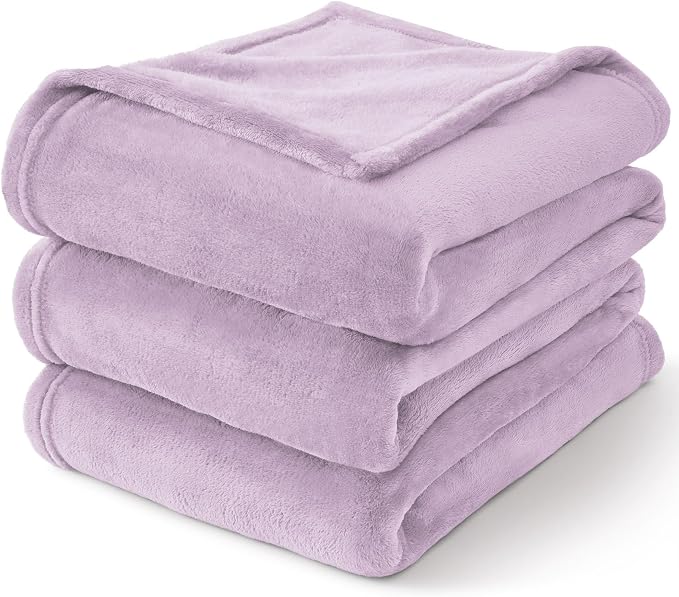 BEDELITE Fleece Blanket Soft Plush Twin Size Blanket Lilac 60"x80" | Ultra Soft - Image 8