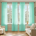MIULEE Aqua Sheer Curtains 90 Inches Long 4 Panels 42 x 90 Inches | Light by MIULEE