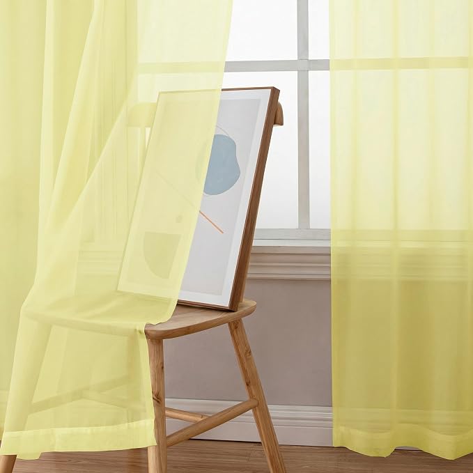 Sheer Curtains 84 inches Long 2 Panels Set - Image 5
