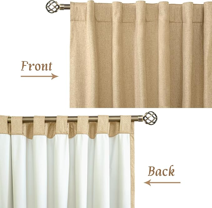 Natural 100% Blackout Linen Curtains 63 Inches - Image 8