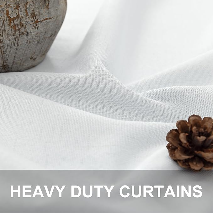 Sliding Glass Door Curtains 98 Inches Long 100% Blackout White Curtains - Image 3