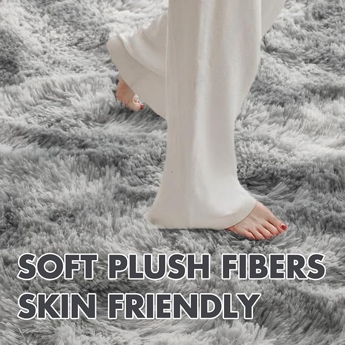 4x6 Ft Shag Rugs for Bedroom Living Room, Tie-Dyed Ultra Soft Fluffy Furry Area - Image 5