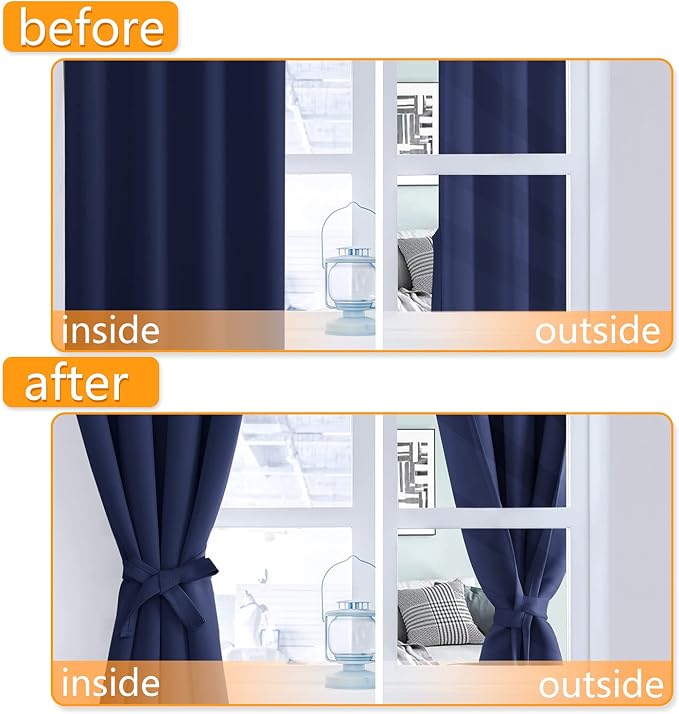 Grommet Blackout Curtains for Bedroom, 70 x 84 Inches, Window Drapes, Living - Image 4