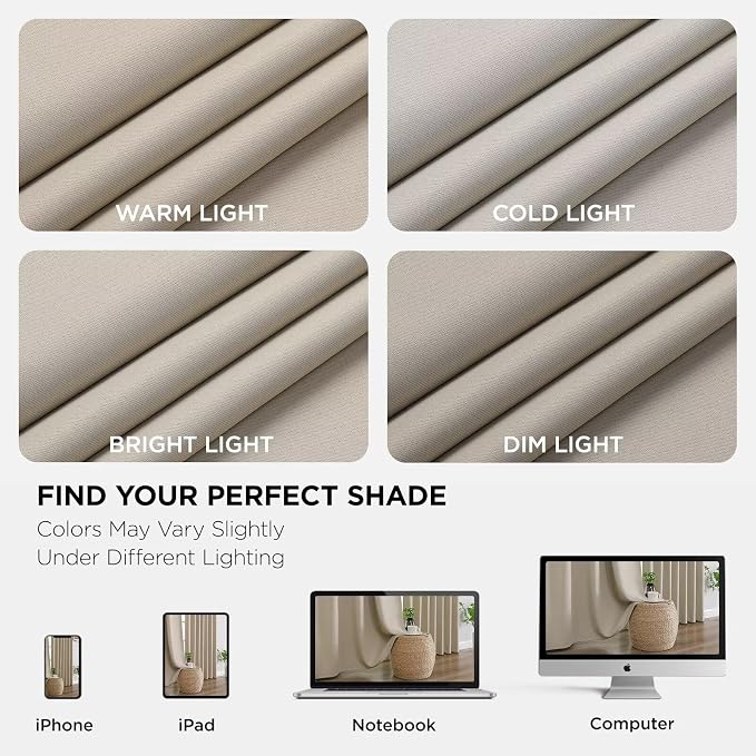 Joydeco Blackout Curtains 84 Inch Length 2 Panels Set, Thermal Insulated Black - Image 6