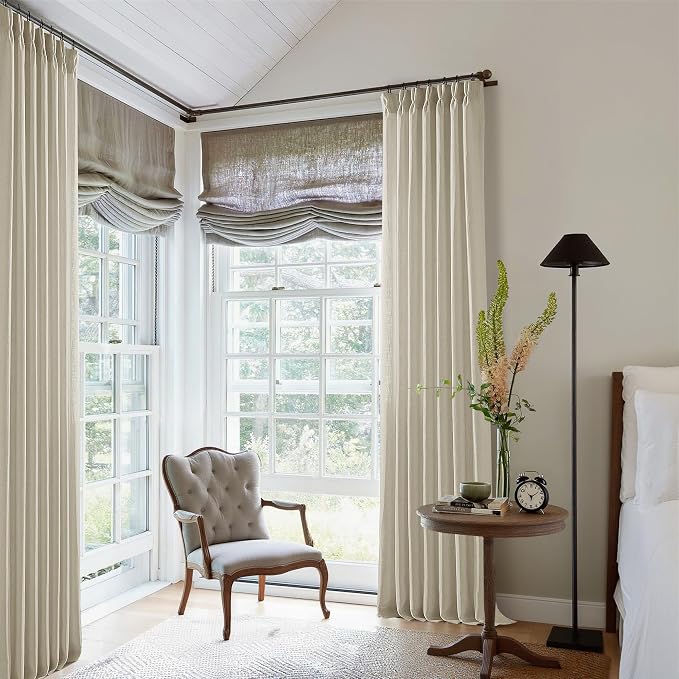 Linen Flax Curtains Pinch Pleated 102 Inch Curtains 2 Panels | Memory Training - Image 9