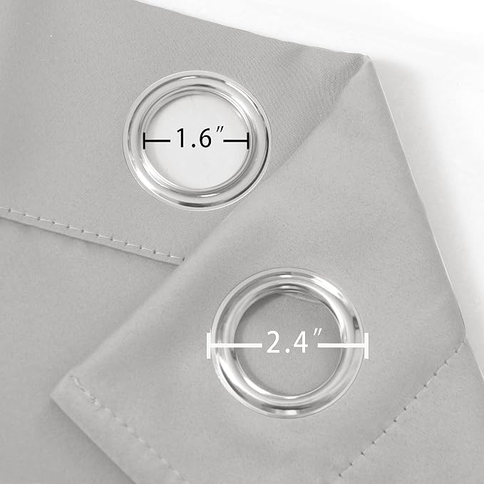 Light Grey Blackout Curtains 66 x 63 Inch Length/Set of 2 Curtain - Image 6