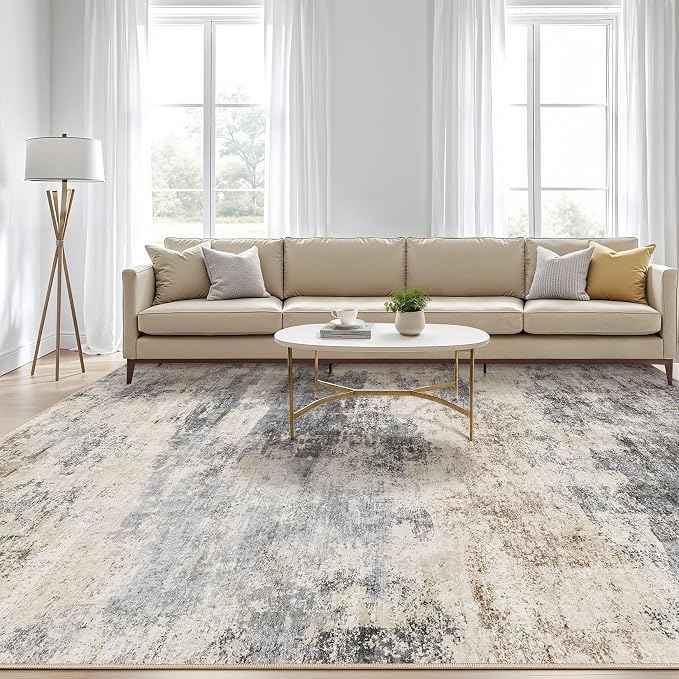 LOONGRUG 10x14 Area Rugs Washable Large Neutral Modern Living Room Rug | - Image 5