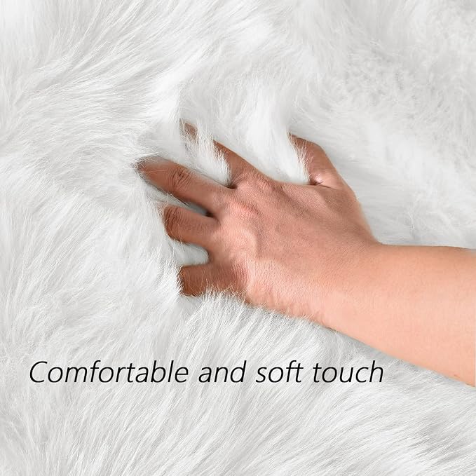 Latepis Runner Rugs for Hallway 2x10 White Faux Fur Rug Sheepskin Rugs for - Image 4