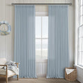 Blue Grey 90 Inch Linen Curtains Pinch Pleated by Twodrapes