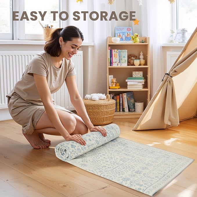 5x7 Area Rugs for Living Room, Large Washable Rug, Dining Room, Low Pile - Image 7