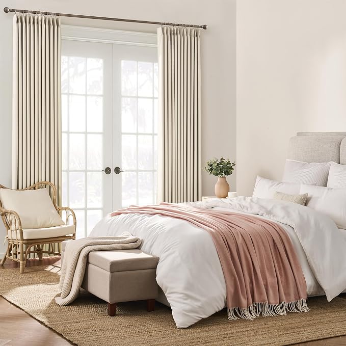 Pinch Pleated Curtains 138 Inches Long, Memory Shape Room Darkening Soundproof - Image 4