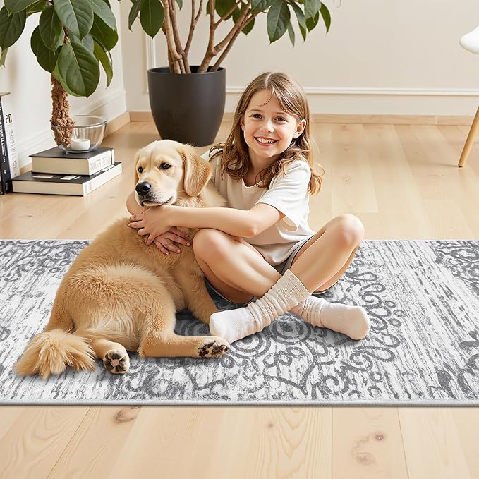 HEBE Hallway Runner Rug 3'x12', Washable Non Slip Kitchen Rug Runner | Soft - Image 5