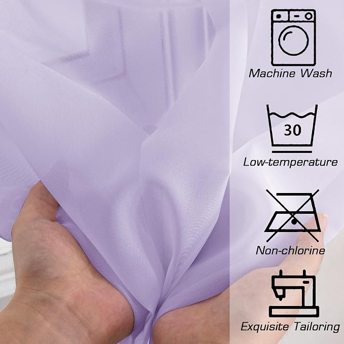 Sheer Curtains 84 inches Long for Bedroom Living Room 2 Panels Set, Rod Pocket - Image 5