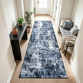 Rugflix 2'6"x8' Runner Rug for Hallway, Washable Navy Blue Long Runners | by RugflixAreaRugs